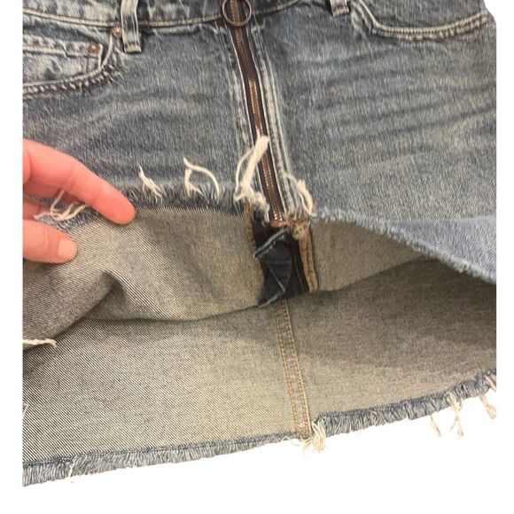 Free People Womens Y2K Denim Mini Skirt Size 28 Jean Coquette Girlie - Picture 7 of 8